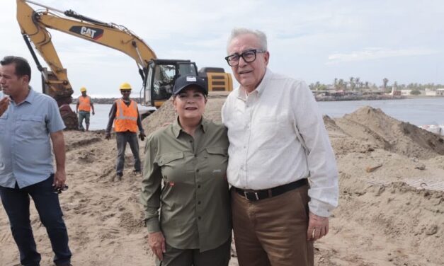 Rocha Moya y Cecilia Ramírez supervisan avance del puente Bellavista–Boca del Río–Las Glorias