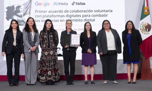 Presidenta Claudia Sheinbaum firma acuerdo con plataformas digitales para combatir violencia de género