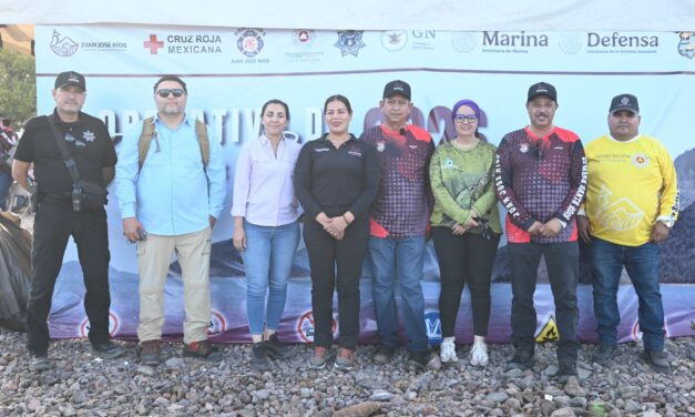Refuerzan acciones ambientales en la Bahía de Navachiste con operativo de limpieza y concientización