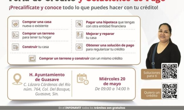 Hoy se realiza la Feria de Crédito y Soluciones de Pago del Infonavit en Guasave