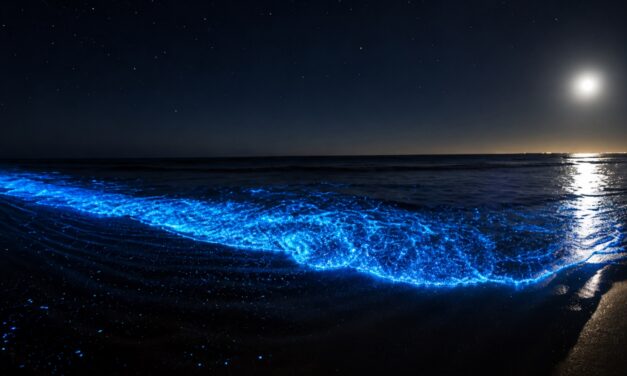 Bioluminiscencia ilumina playa Las Glorias y sorprende a visitantes en Guasave