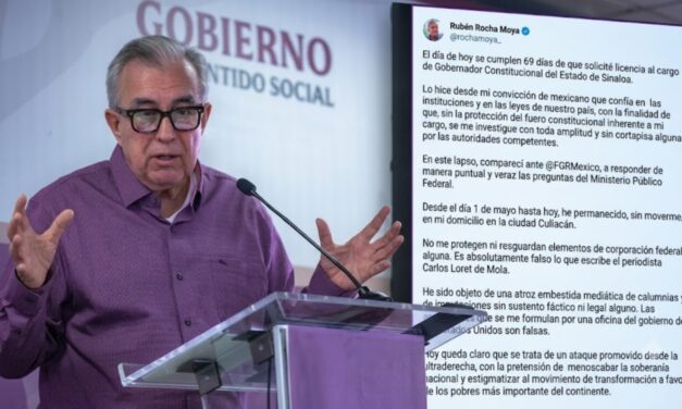 ROCHA MOYA REAPARECE EN REDES SOCIALES Y AFIRMA QUE PERMANECE EN CULIACÁN DESDE QUE SOLICITÓ LICENCIA