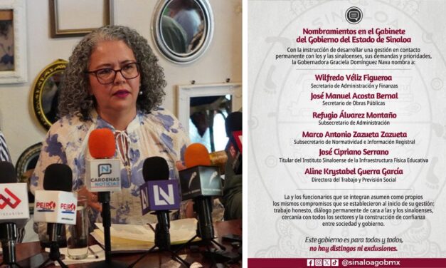 Graciela Domínguez realiza seis cambios en su gabinete estatal
