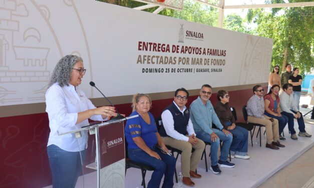 GOBIERNO DE SINALOA ENTREGA APOYOS A FAMILIAS AFECTADAS POR MAR DE FONDO